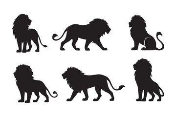 black majestic lion silhouette collection