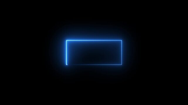 Abstract glowing neon box icon rectangle border frame. Neon rectangle frame animation Abstract glowing neon rectangle border frame Animation of glowing neon rectangles abstract background.4k video
