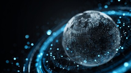Experience the future with this stunning digital earth globe, ideal for technology presentations and innovative business concepts