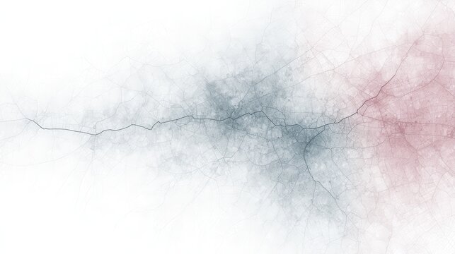 Abstract city map illustration showcasing urban layout in soft colors with intricate lines and patterns