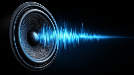 Feel the music with this powerful speaker and vibrant audio wave, perfect for sound design projects or promoting your music in a visually stunning way