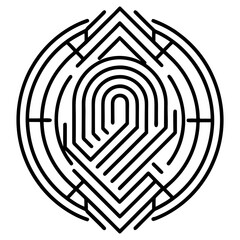 High quality abstract fingerprint vector art illustration