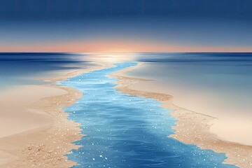 Tranquil Coastal River At Sunrise