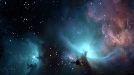 Vast Nebulae With Interstellar Dust And Stars