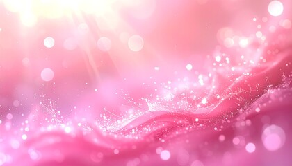 Abstract pink waves of light and particles against a light-filled background, soft focus creates a dreamy, ethereal effect