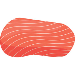 Fresh Raw Salmon Fillet with White Marbling Detail on Transparent Background Illustrating Healthy Food and Seafood Cuisine