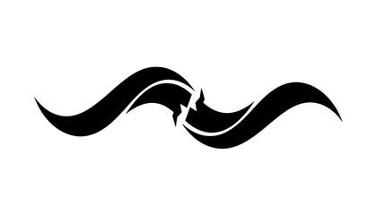 Abstract black wavy brush stroke vector illustration scalable design element