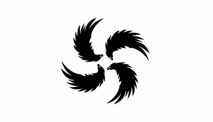 Black feathers swirl vector graphic scalable illustration for design projects