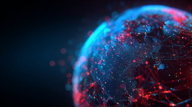 Explore the world's connected data in a stunning global network visualization for innovative technology solutions and global communication