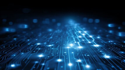 Obraz premium Explore the future of technology with this stunning blue circuit board background for innovative projects and digital solutions today