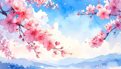 さくらの水彩イラスト