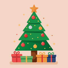 christmas tree with gifts