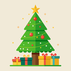 christmas tree with gifts