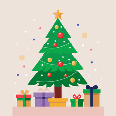 christmas tree with gifts