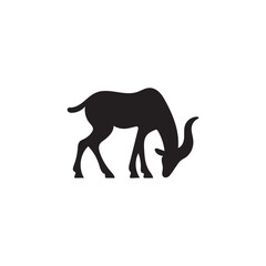 Grazing Goat Silhouette Vector Icon