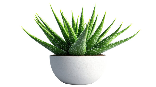 Aloe vera plant in white ceramic pot