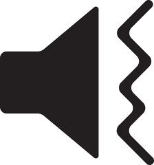 Volume Icon. Loudspeaker Mute and unmute volume sound flat vector icons for video apps and websites. Speaker volume icon -audio voice sound symbol media music. Simple black line flat glyph vector.