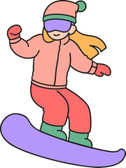 girl with snowboard