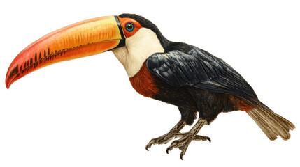 Obraz premium Real toucan bird isolated on white 