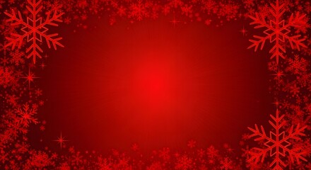 A festive red background with snowflakes for christmas celebration