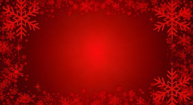A festive red background with snowflakes for christmas celebration