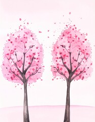 春の水彩イラスト（桜）