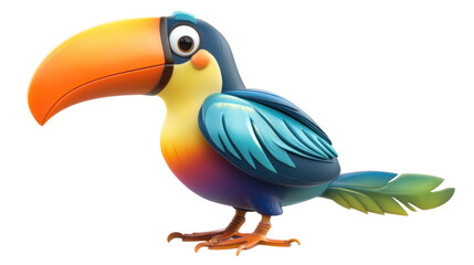 Naklejka premium Cute toucan character with orange beak 