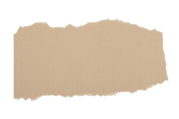 Paper torn edges blank beige rectangle for text or design isolated on transparent background