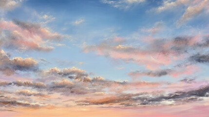 Obraz premium Colorful sky with fluffy clouds