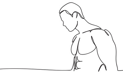 Continuous Line Drawing of a Muscular Male Torso