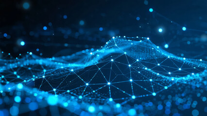 Big Data Network Node Connection Artificial Intelligence Technology Abstract Background