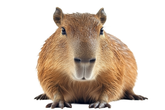 Capybara facing forward with neutral expression
