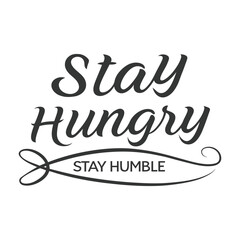 Stay Hungry Stay Humble – Modern Serif Typography (Black & Blue)