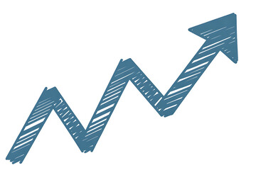 Growth chart arrow isolated on transparent background