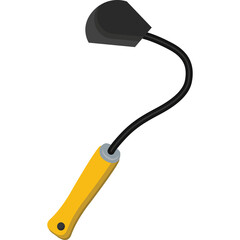 Garden Hand Cultivator Tool With Yellow Handle And Black Metal Head On A Transparent Background For Gardening And Farming Tasks