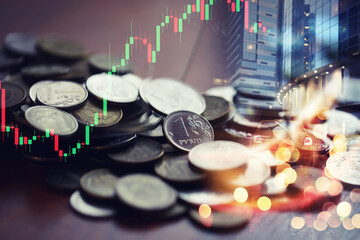 handful of Russian rubles in all directions