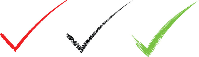 Check mark icons. Check marks symbol, logo. Green checkmark Illustration