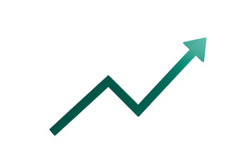 Growth arrow chart upward trend finance business concept isolated on transparent background