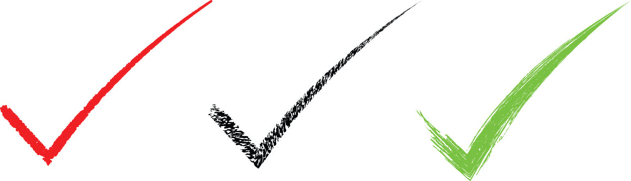 Check mark icons. Check marks symbol, logo. Green checkmark Illustration