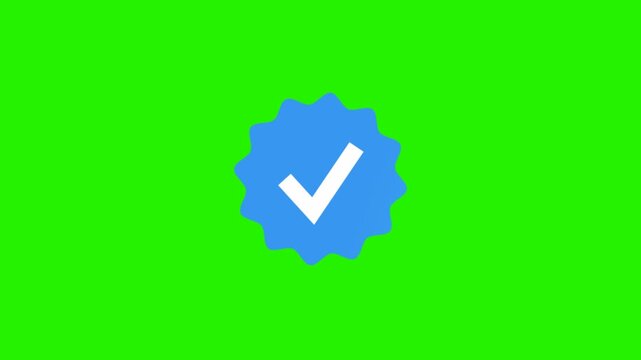 Blue Verified Badge Animation, A Clean Checkmark Icon for Social Media, User Trust, and Profile Authentication Symbol for Digital Platforms and Messaging Apps like Viber Green BG