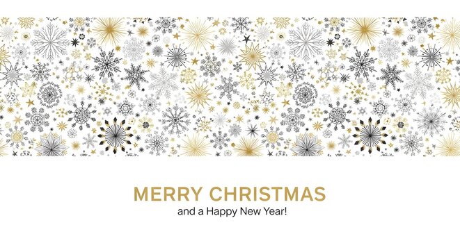 Merry christmas and a happy new year greeting card design