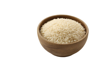 Rice in bowl isolated on transparent background