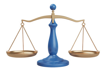 Scales of justice isolated on transparent background