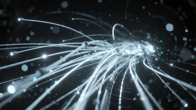 Fiber Optic Network Data Transmission Speed Internet Technology Background