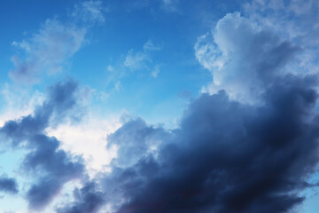 Sky landscape with clouds in pastel colors