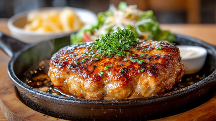 美味しそうなハンバーグステーキ