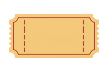 Ticket blank invitation event admission voucher paper coupon cutout isolated on transparent background