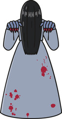 vector illustration of a maiden ghost