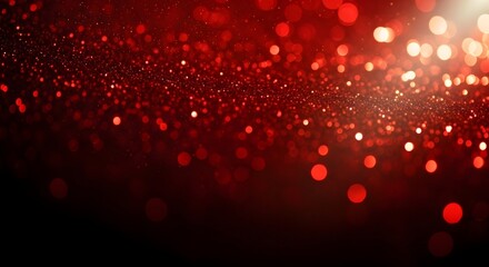 Abstract red glitter bokeh background with sparkling light effect
