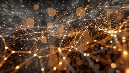 Abstract digital network with glowing nodes and connections - Powered by Adobe